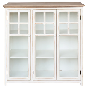 Cream Cabinet With Glass Doors