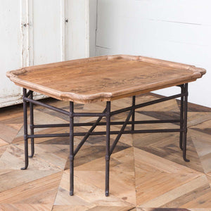 Wrougt Iron & Wood Coffee Table