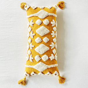 Diamond Tufted Pillow Cover- Cream/Yellow