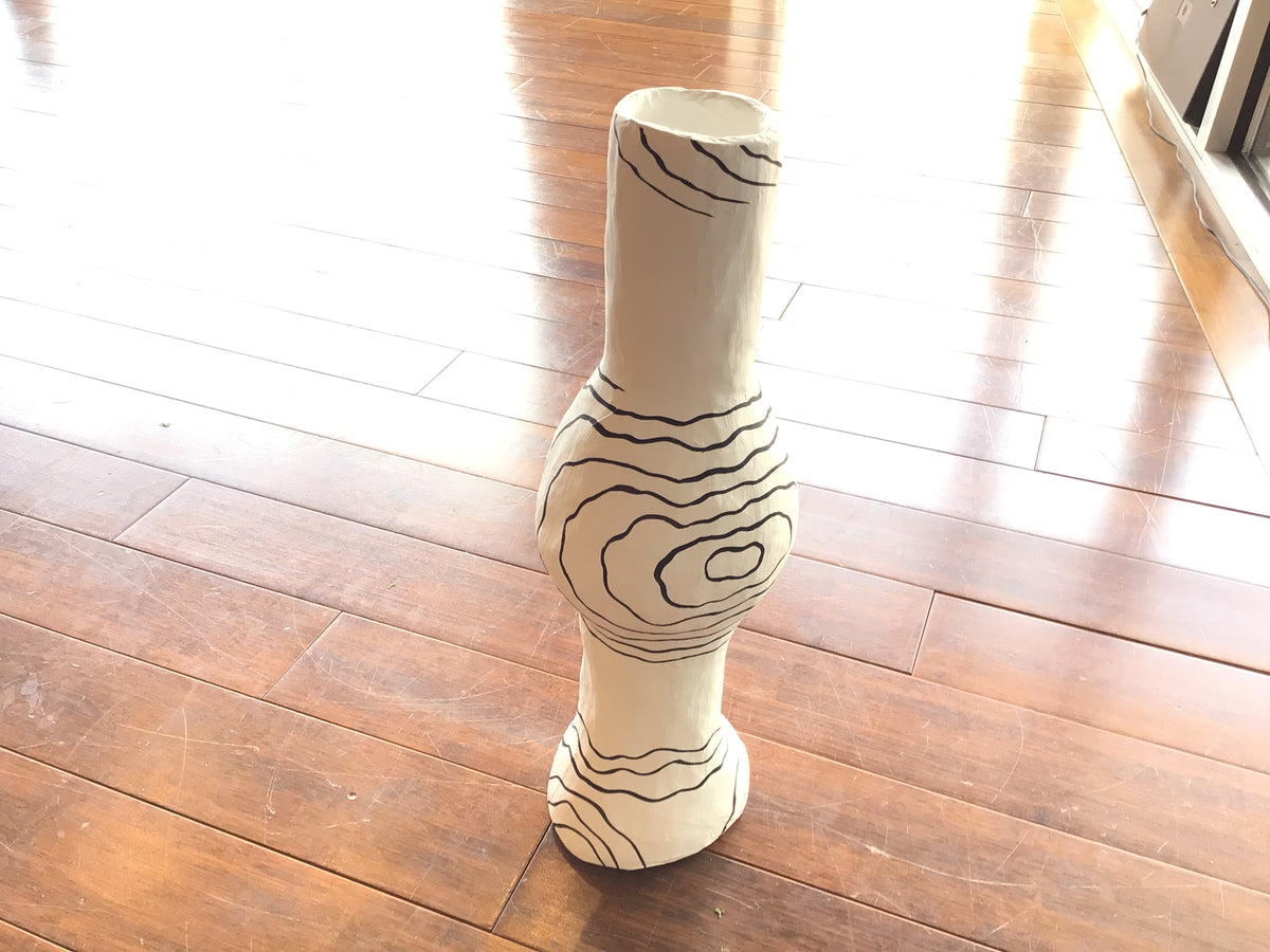 Hand Made Papier Mache Tube Vase - Debbie