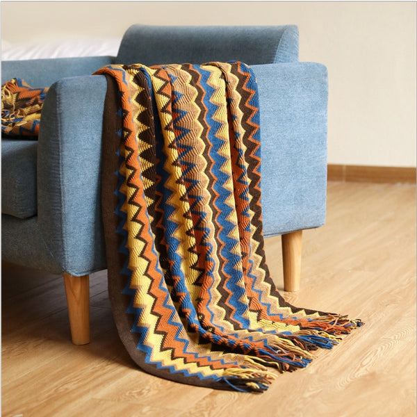 Bohemian Style Knitted Blanket