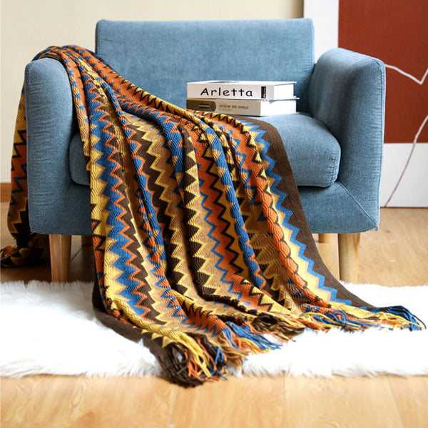 Bohemian Style Knitted Blanket