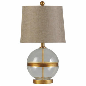 Glass and Steel Table Lamp