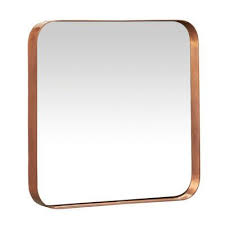 Copper Framed Modern Style Square Mirror
