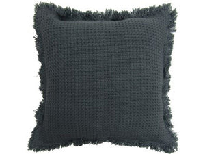 Grey Fringed Pillow