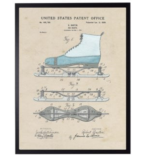 Ice Skate Patent Framed Art