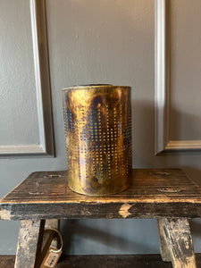 Antiqued Brass Candle Holder