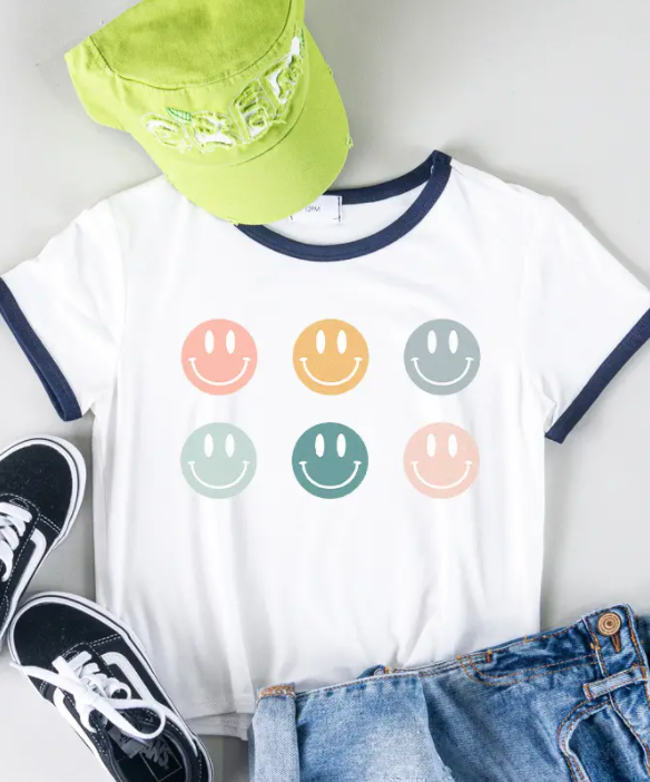 Kids Smiley Face Graphic T-shirt