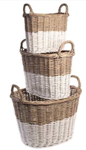 White Dipped Willow Basket