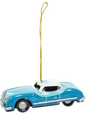 Blue Tin Car Ornament